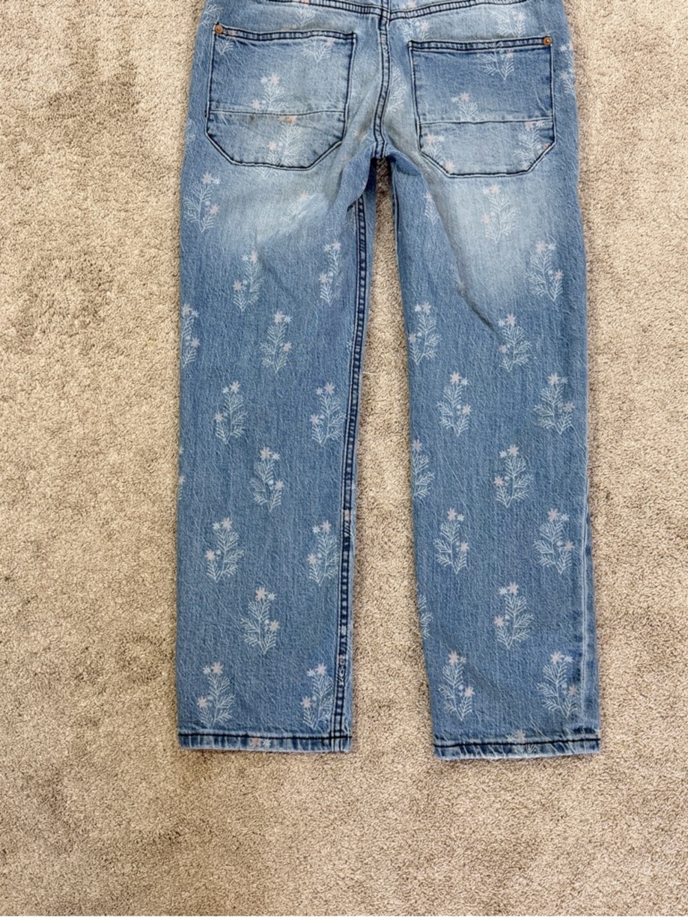 Pilcro Light Blue Distressed Denim Overalls Jumpsuit - Picture 8 of 16